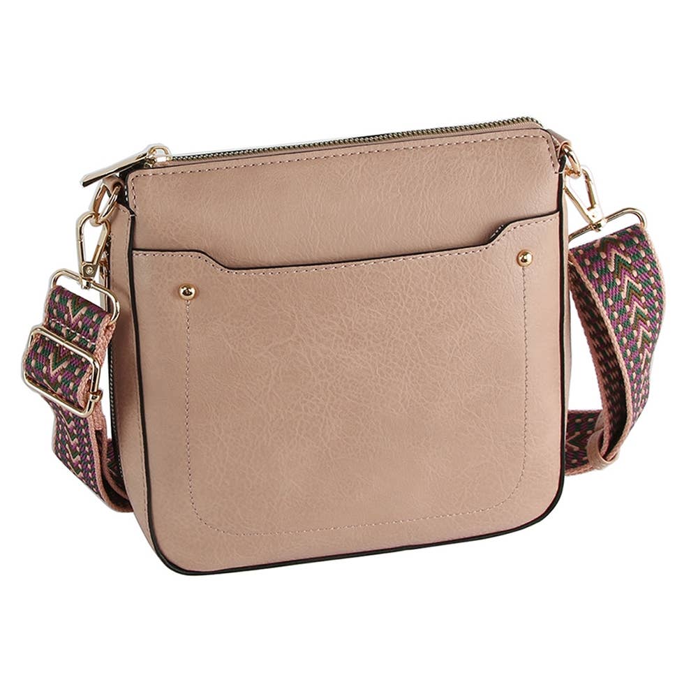 Boho Strap Leather Crossbody Messenger Bag: BS