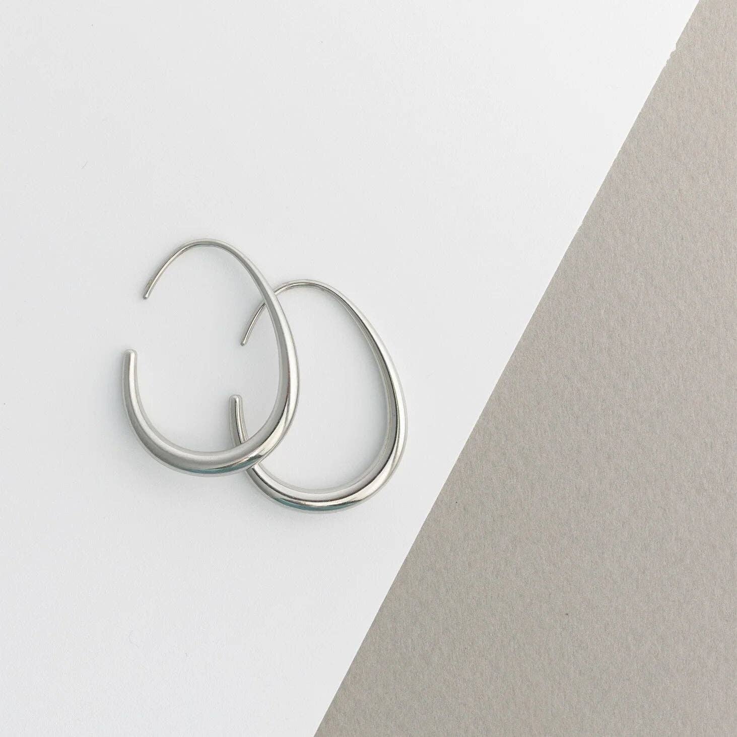 Abstract Hoop Earrings: Stainless