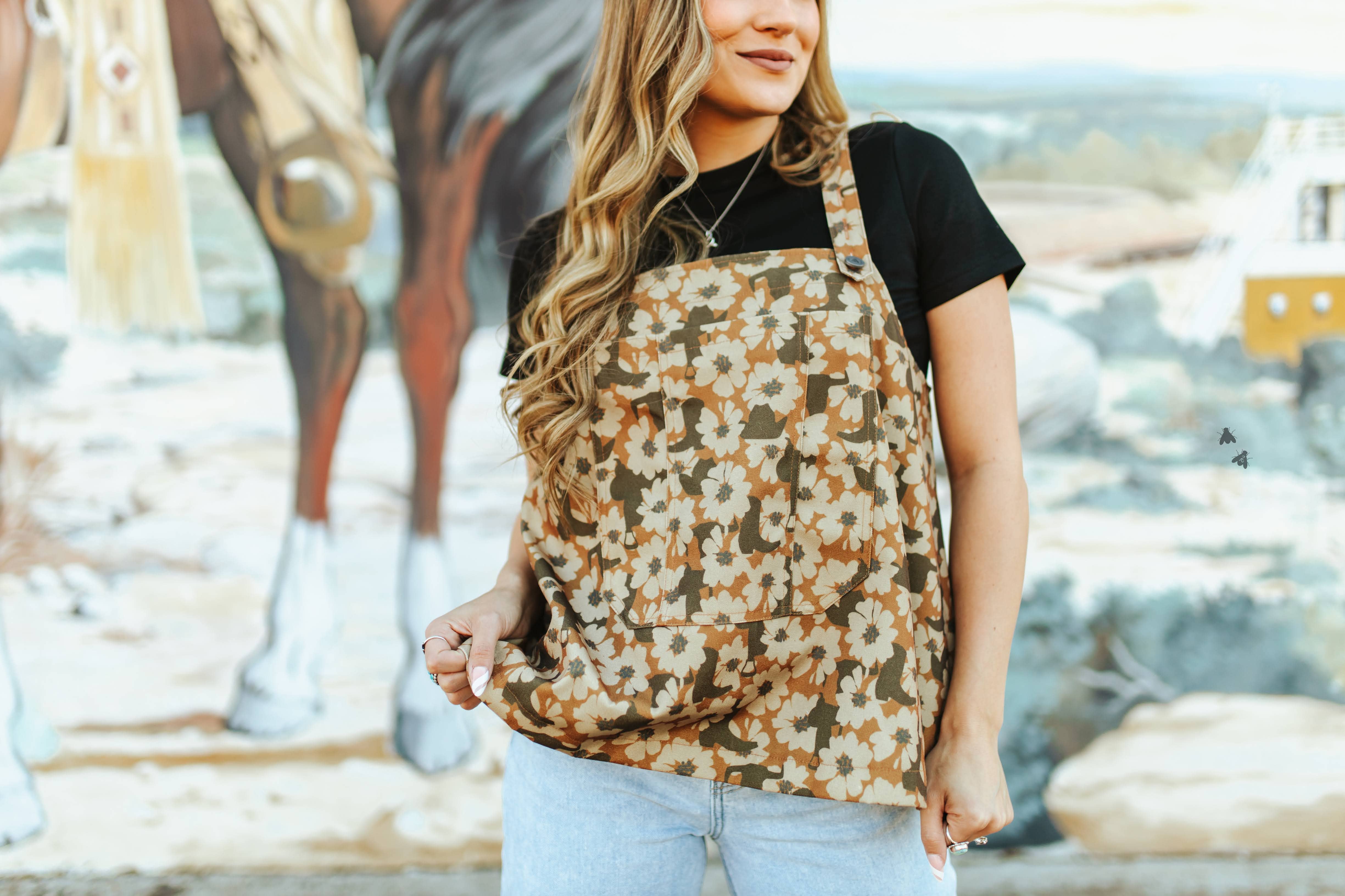 BUCKIN BIBS *FLORAL: L/XL