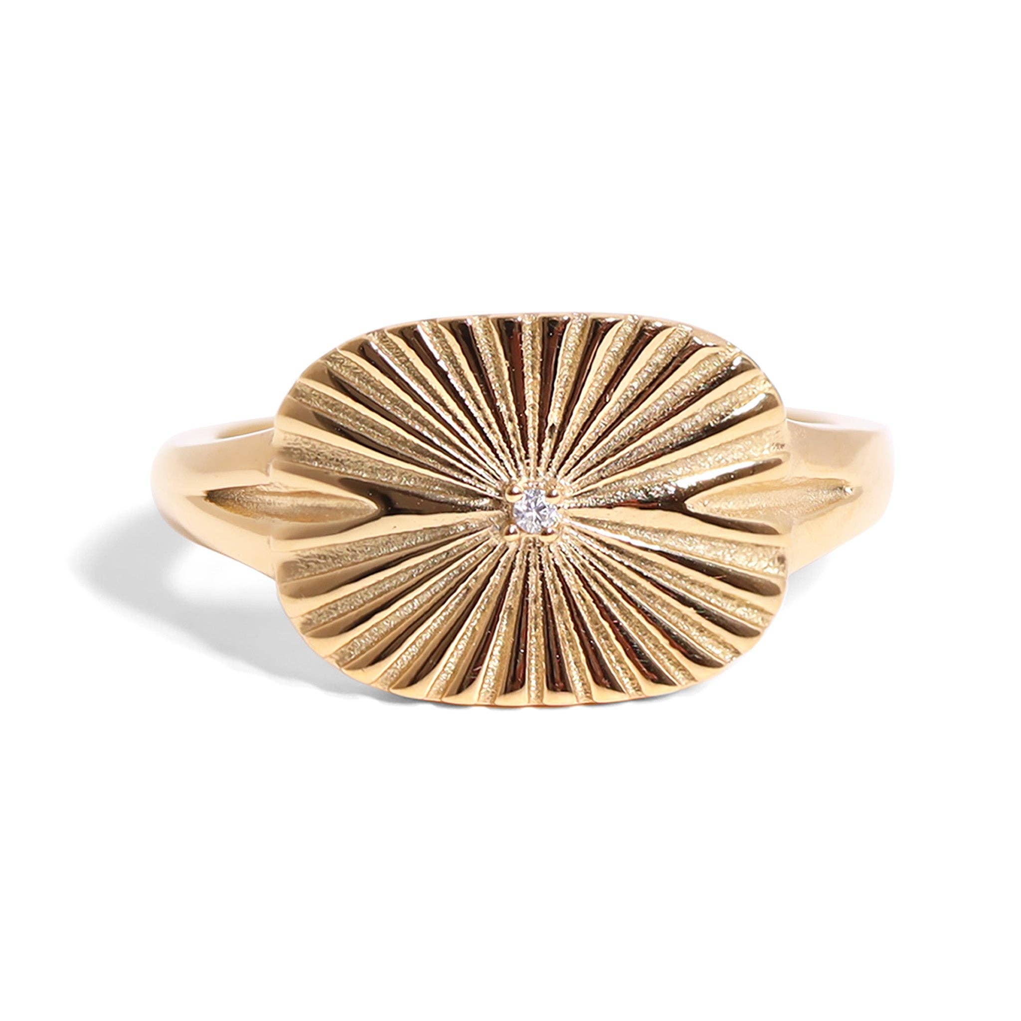 Sunburst Rectangle Ring: Gold, 7