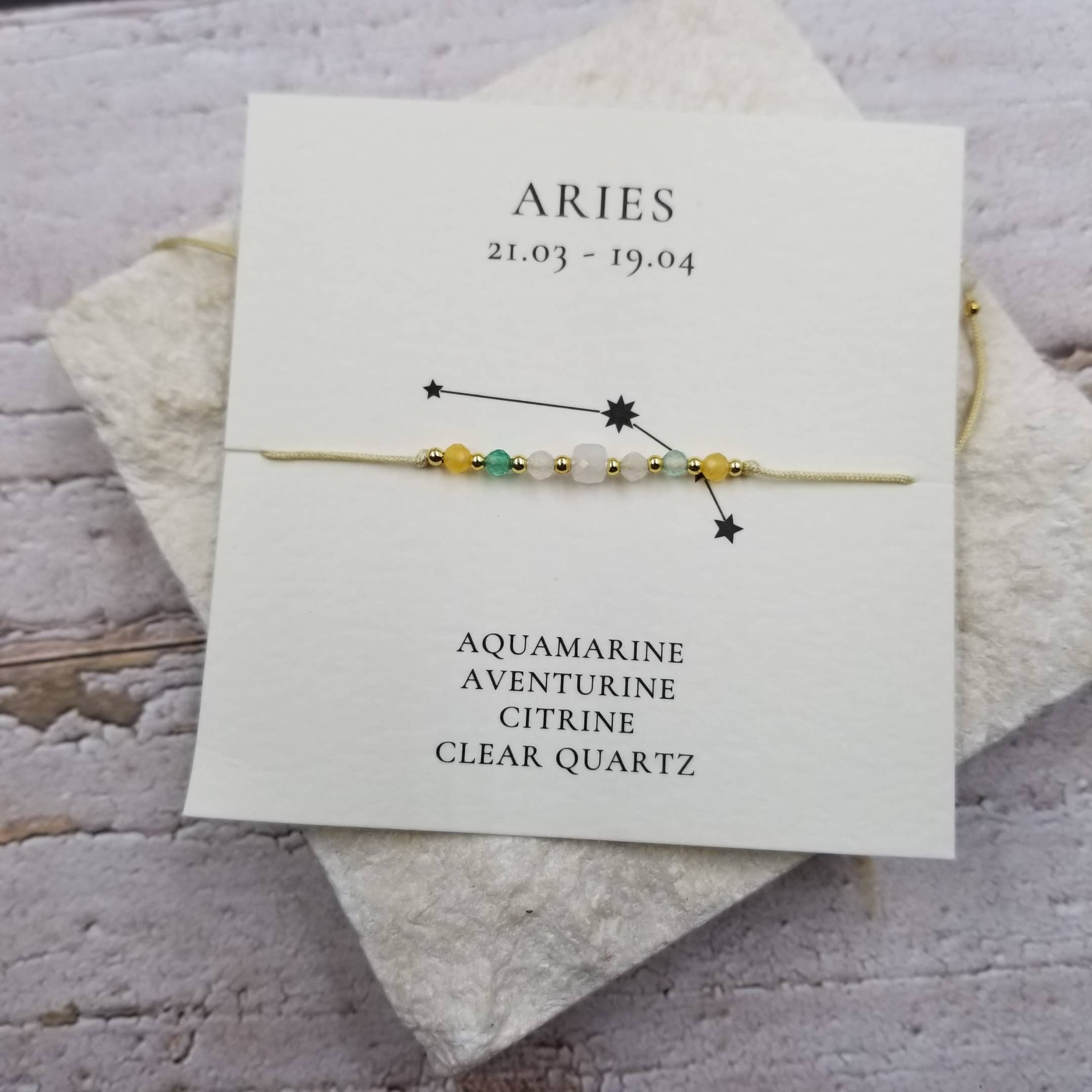 Constellation Natural Stone Bead Friendship Bracelet: ARIES