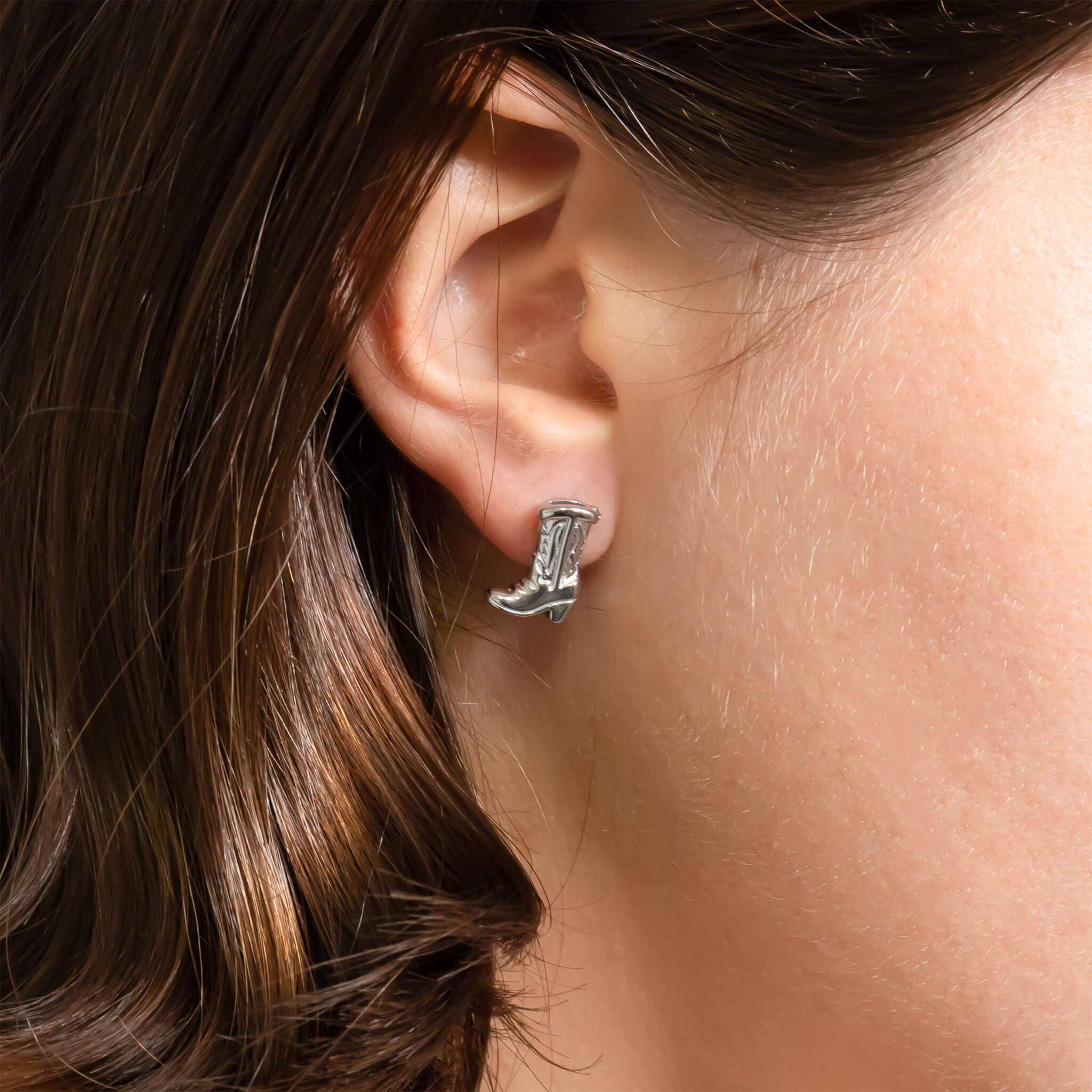 Cowboy Boot Stud Earring: Stainless