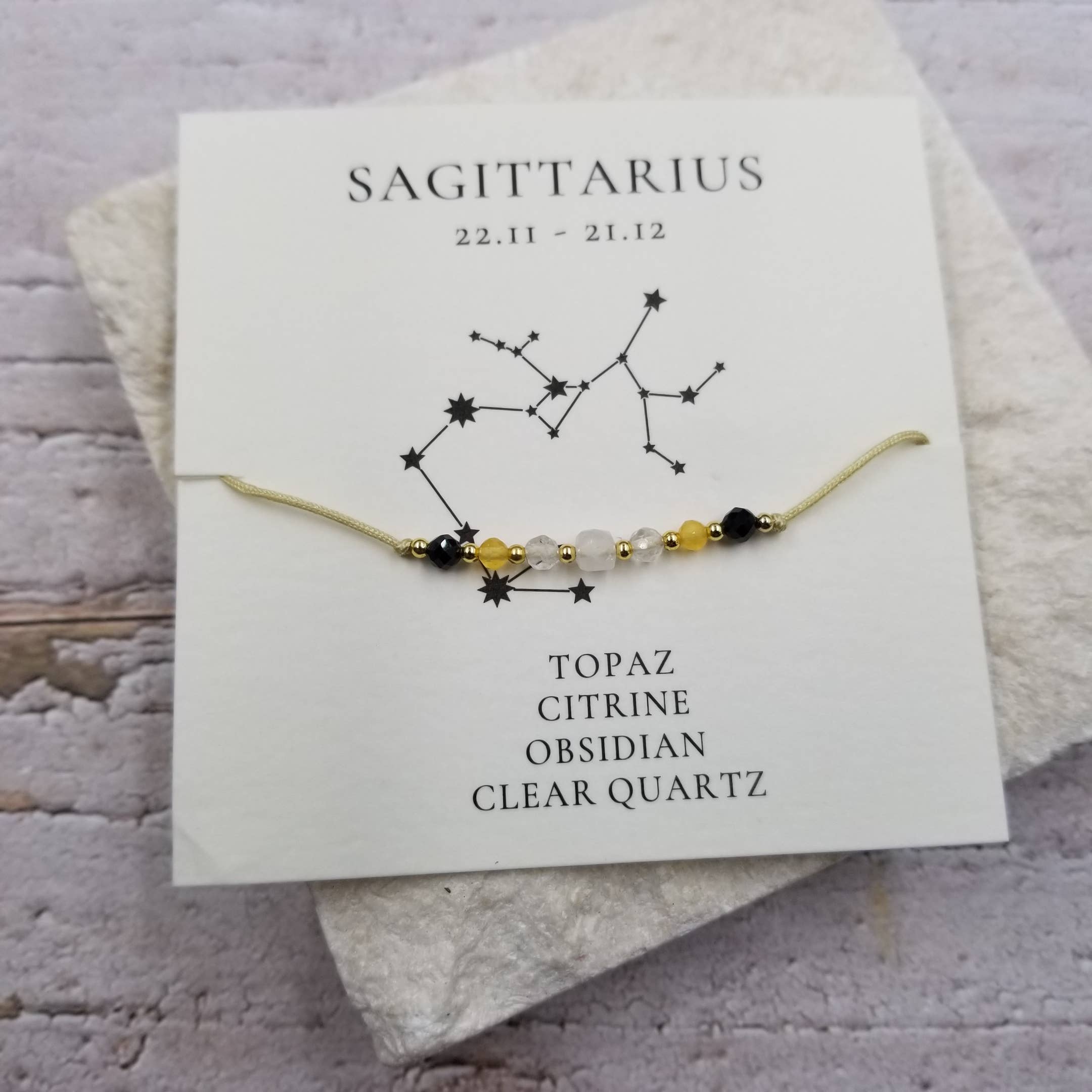 Constellation Natural Stone Bead Friendship Bracelet: ARIES