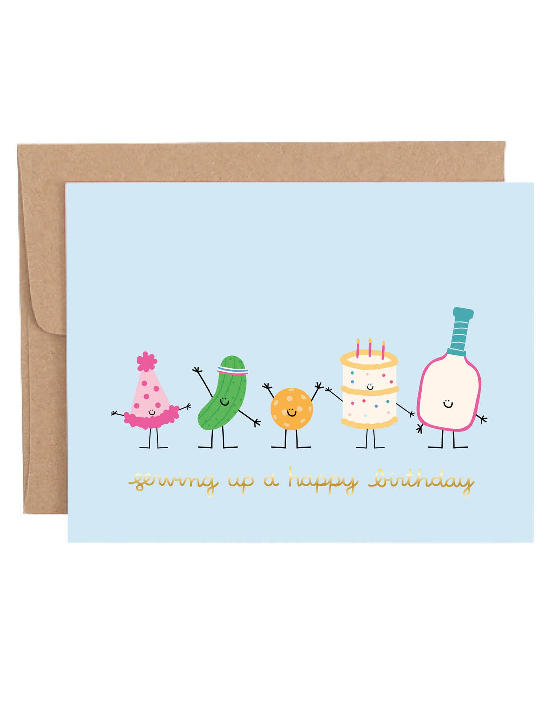 Serving Up a Happy Birthday Pickleball Greeting Card
