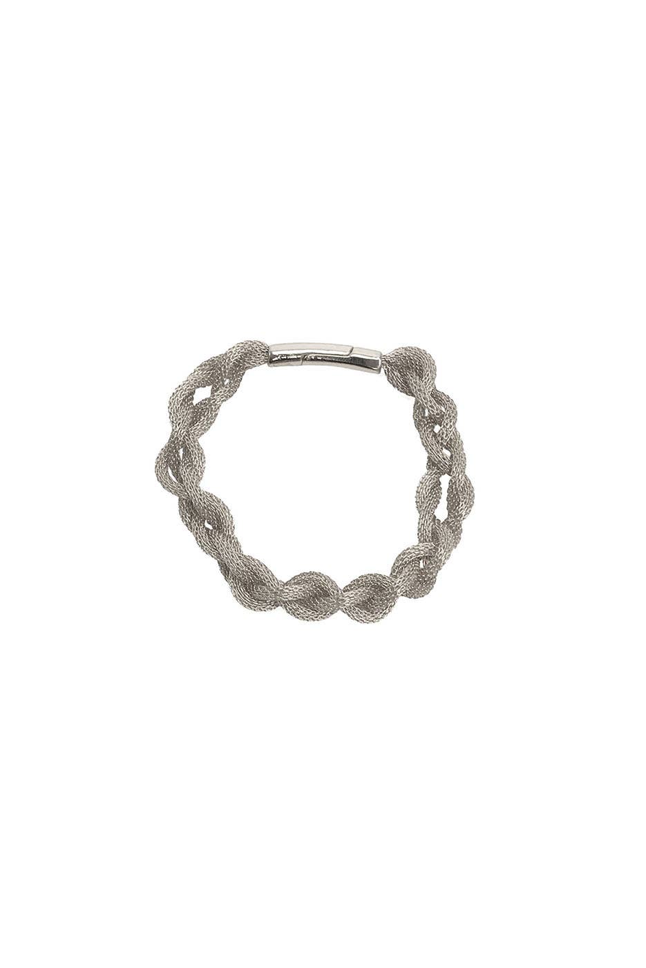Braided Mesh Bracelet: Silver