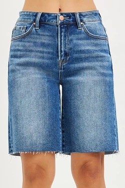 Dark High Rise Bermuda Shorts