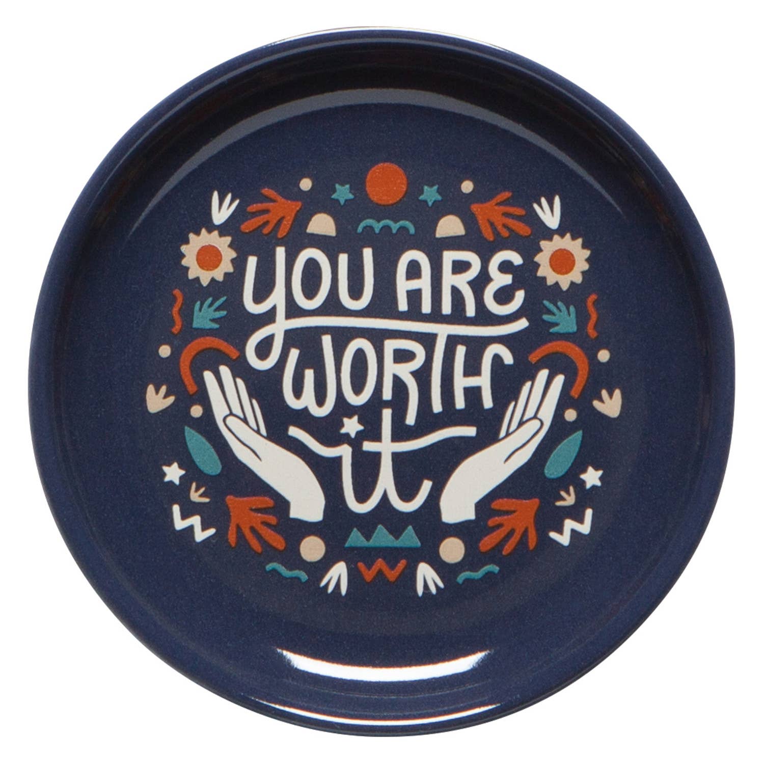 You Are Worth It Trinket Tray: Blue