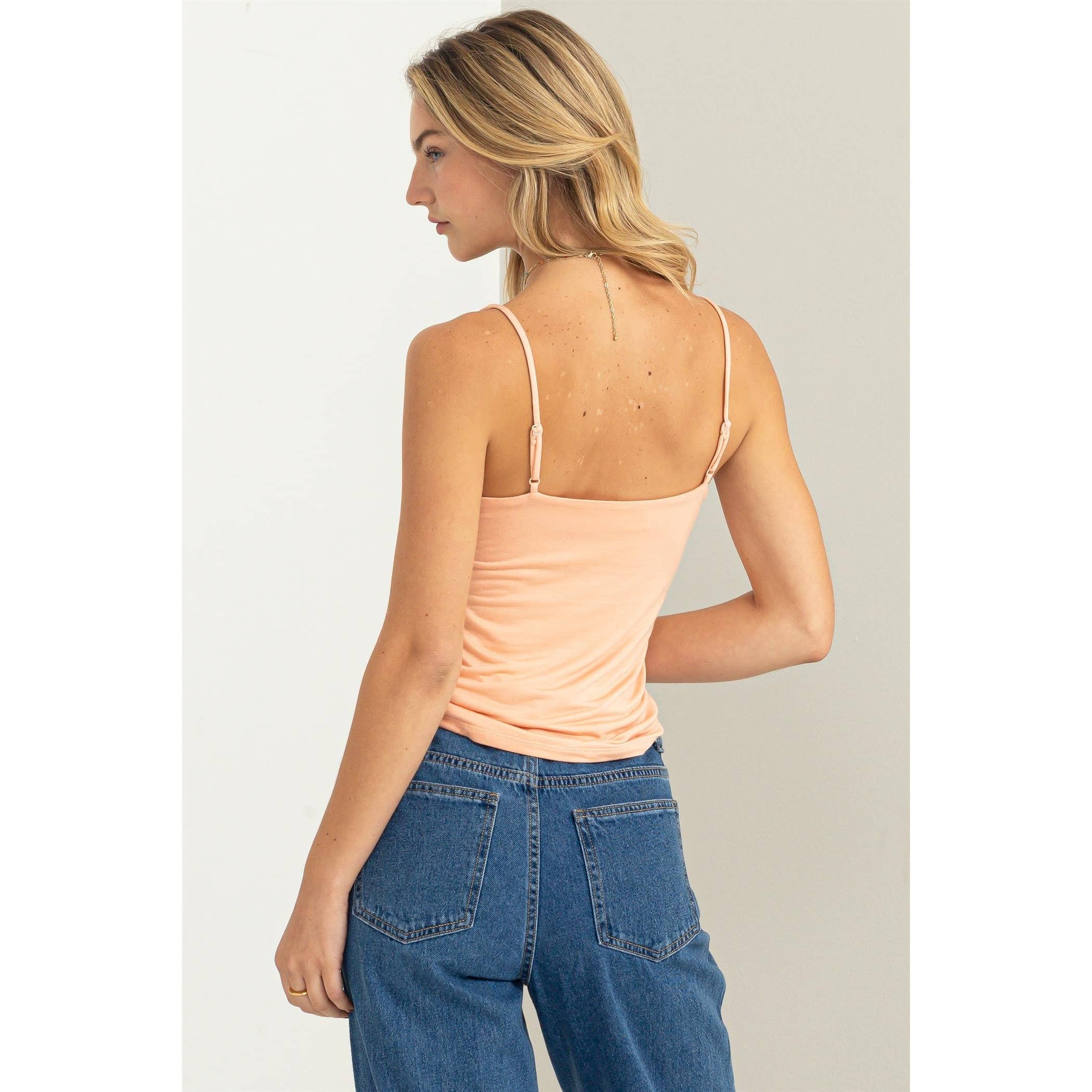 Balance Out Scoop Neck Cami Top: TROPICAL PEACH