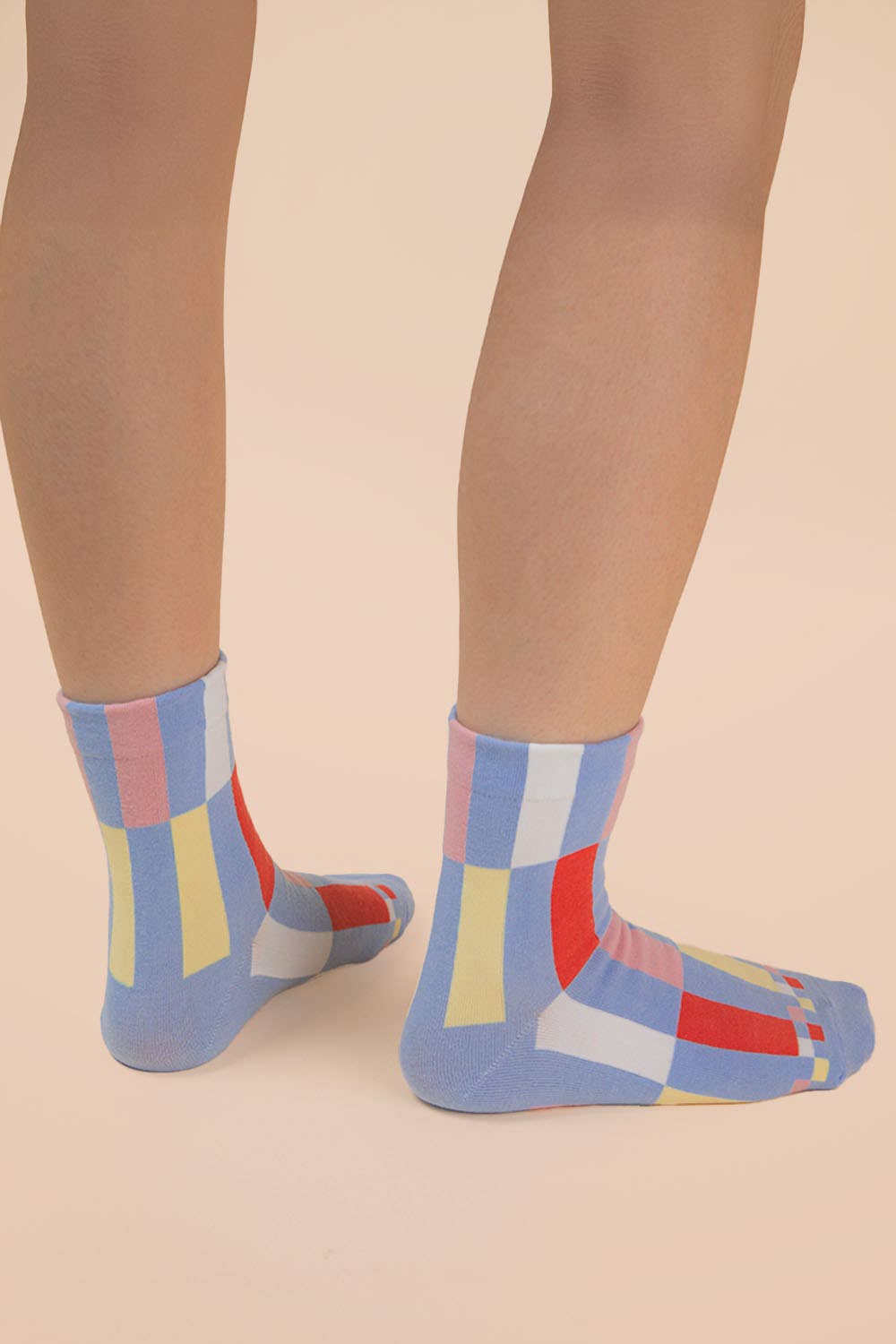 Color block casual socks: SKY