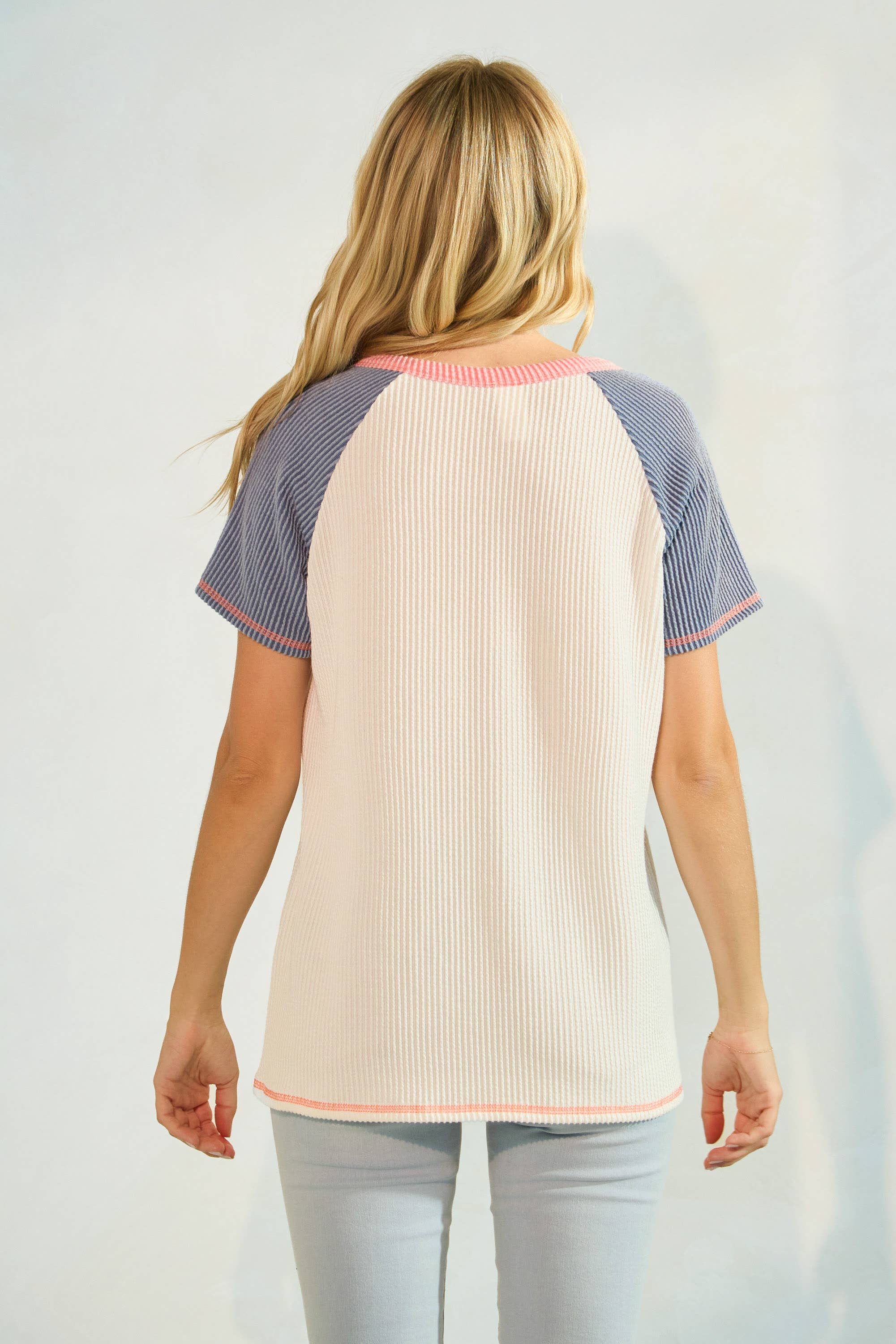 PLUS SIZE Button Front Short Sleeve Denim Blue, 2X
