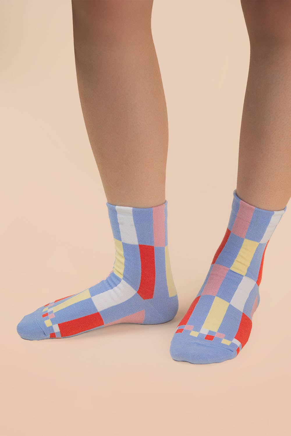 Color block casual socks: SKY